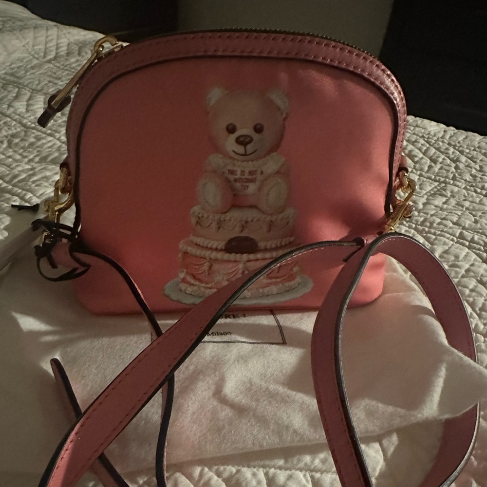Pink moshino authentic  Designer Women's Bag with Bear Design,from outnet.com